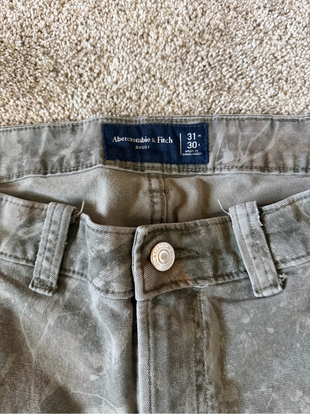 Abercrombie & Fitch Olive Green Baggy Pants